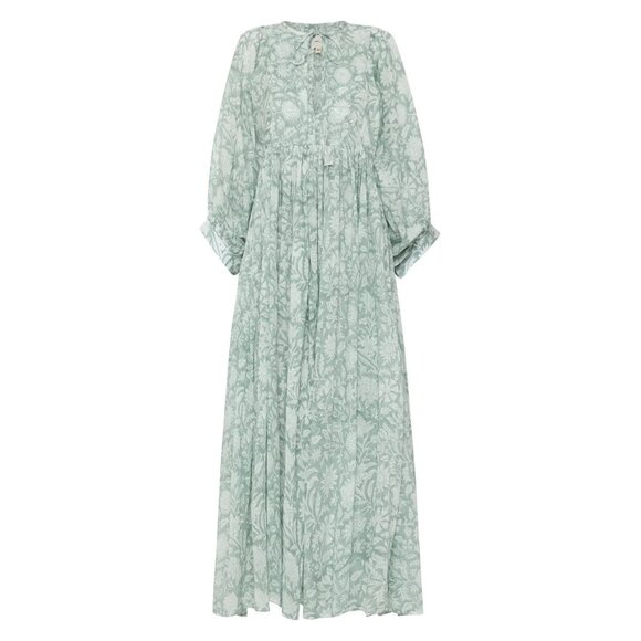 Daughter's of India Dresses & Skirts - NWT Daughter's of India Kyra Midi in Jade Floral Cotton Dress 3XL